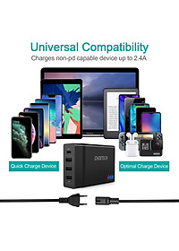 Cóc củ sạc nhanh 72W 3 cổng USB & 1 cổng PD Type-C 3.0 hiệu CHOETECH 1C3UEU-101BK cho điện thoại / máy tính bảng / Macbook / Laptop - Hàng chính hãng
