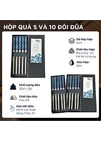 Hộp quà tặng đũa inox 316 DandiHome cao cấp mạ Titanium Plated