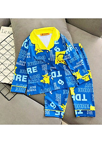 Đồ bộ bé trai, bộ ngủ dài tay pijama pizama cho bé trai size lớn 12-40KG chất thun lạnh mềm mịn mát