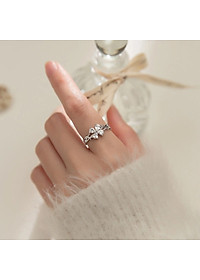 Nhẫn Nữ Bạc 925 Cỏ 4 Lá Đính Đá Xinh Xắn Bạc Hiểu Minh NU497