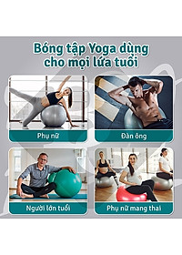[All Size] KHÔNG KÈM BƠM BG Bóng Tập Yoga, Bóng Yoga Tròn  45cm - 55cm - 65cm - 75cm - 85cm Cỡ Đại Cao Cấp - Chính Hãng (Hàng nhập khẩu)