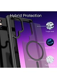 Ốp lưng nhám sạc từ tính cho Samsung Galaxy S23 Ultra hiệu Likgus PC Ultra-thin Frosted Magnetic Case - mặt lưng nhám mờ chống bám bẩn, gờ bảo vệ Camera 0.5mm - Hàng nhập khẩu