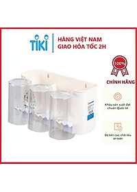 Kệ Để Bàn Chải, Cốc Và Kem Đánh Răng Việt Nhật, Bộ Cắm Bàn Chải 3 cốc - Nhựa Việt Nhật Chính Hãng