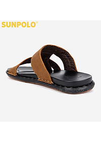 Dép Nam, Dép Quai Ngang Nam Da Bò SUNPOLO SNA101 Trẻ trung (Đen, Nâu bò)