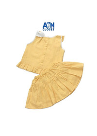 Bộ áo váy ngắn bé gái họa tiết Bèo vàng cotton dệt - AICDBGWIE75K - AIN Closet