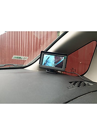 Trọn bộ MÀN HÌNH kèm Camera soi lề ô tô gắn gương cắm tẩu không đấu YOELBAER góc quay rộng không khoan