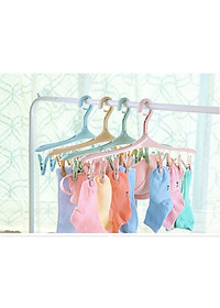 Móc treo có kẹp 8 chiếc giúp phơi khăn tay, tất, găng tay, khăn len... rất tiết kiệm diện tích - nội địa Nhật Bản 