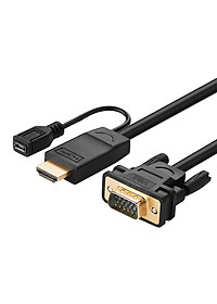 Dây Cáp Chuyển Đổi HDMI To VGA Hỗ Trợ Nguồn Ugreen 30449 (1.5m) - Hàng Chính Hãng