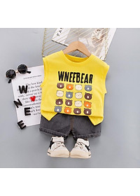 Bộ đồ bé trai sát nách phong cách Hàn Quốc - Bộ quần áo bé trai từ 9-20kg (SS-3139B)