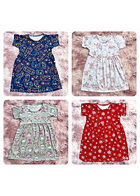 Váy đầm bé gái tay ngắn thun cotton co giãn giao nhiều hoạ tiết khác nhau cho khách MamLa
