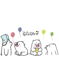 Decal trang dán tường Gấu dễ thương XL7243