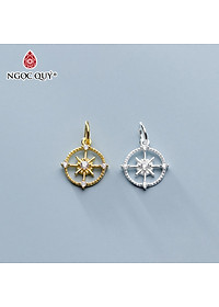 Charm treo hình bánh lái bạc trắng - Ngọc Quý Gemstones