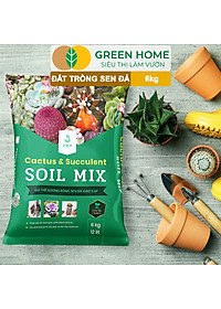 Đất Trồng Sen Đá Greenhome, Soil Mix, Bao 6kg, Trộn Sẵn, 85% Đá Khoáng, Phát Rễ Nhanh, Lên Màu Nhanh, Thoát Nước Tốt