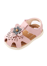 Dép - Sandal tập đi cho bé gái 6 - 18 tháng gắn hoa xinh xắn SG17