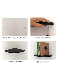 Bộ 3 Kệ Trang Trí Treo Góc Tường SIB DECOR Hình Cung Tròn KT111