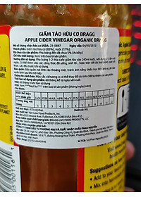 Giấm Táo Hữu Cơ Bragg Nhập Khẩu Chính Hãng Từ Mỹ