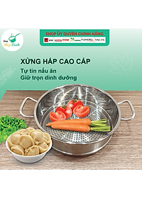 Nồi lẩu xửng hấp inox cao cấp Fivestar 3 đáy từ nắp kính ( tặng 2 vá canh ) - hàng chính hãng