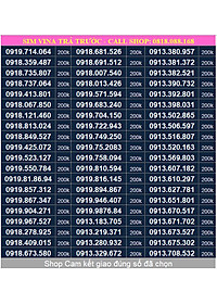 Sim Vinaphone đầu số 091, sim Phong Thuỷ, sim dễ nhớ - Hàng chính hãng