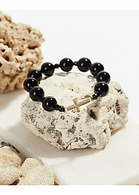 Vòng Tay Mân Côi Đá Obsidian Hạt 10mm, Ni 52 - Ngọc Quý Gemstones