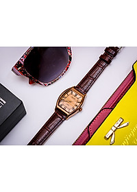 Đồng Hồ Nữ Julius Hàn Quốc JA-703LD Cổ Điển Dây Da Màu Nâu