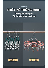 Móc Treo Đồ Lót Khăn Tất 10 Kẹp Inox, Móc Kẹp Phơi Quần Ao Đa Năng Tiết Kiệm Diện Tích, Chất Liệu Không Gỉ - HÀNG CHÍNH HÃNG MINIIN