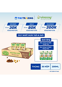 Thùng Sữa Đậu Nành Vinasoy Fami Nguyên Chất Vị Đường Đen (200ml x 36 Hộp)