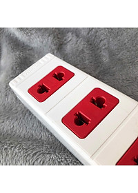 Ổ cắm Điện Quang ECO ĐQ ESK 2WR 42 ECO (4 lỗ 2 chấu, dây dài 2m, màu trắng đỏ)