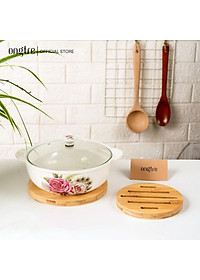 Tấm lót nồi Tre cao cấp ONGTRE dày dặn trang trí bàn ăn nhà bếp