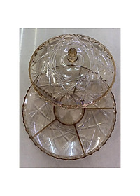 Khay đựng mứt tết  bằng nhựa trong Acrylic màu vàng