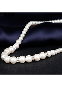 Bộ vòng cổ và khuyên tai đính ngọc trai nhân tạo thời trang cho nữ