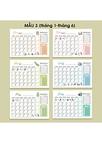 Lịch để bàn 2024 [TẶNG 12/2023], lịch 2024 có lịch âm, note ngày lễ, tone màu pastel cute 3, planne