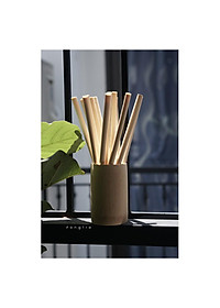 Bộ 10 ống hút tre ONGTRE  / Dài 25cm, đường kính 6-8mm, dùng nhiều lần