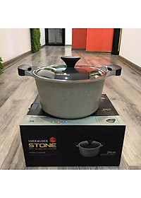 Nồi Đá Stone 7 Lớp Cao Cấp 24cm Thành Cao  LCA6244D (cam kết hàng chính hãng)