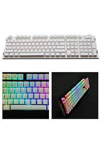 108 Keys Keycaps Double Shot PBT Pudding Keycap Set DIY for Cherry MX RGB Mechanical Keyboard, show more dazzling RGB lamp effect.