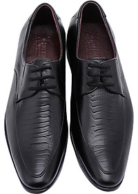 Giày Tây Nam Vân Đà Điểu Cột Dây Huy Hoàng HT7164 - Đen