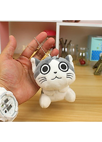 Móc khóa gấu bông mèo Chii (11 cm) - Mẫu 2, Màu Xám