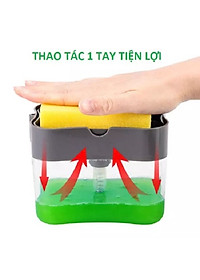 Hộp Đựng Nước Rửa Chén Kèm Vòi Bơm Thông Minh Tặng Kèm Miếng Rửa Chén Bọt Biển Và 5 Khăn Lau Chén PaKaSa - Chính Hãng 