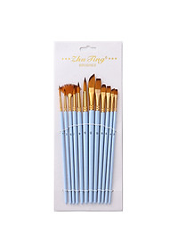 12 Cọ vẽ màu nước Pastel 3 Mint Pink Blue màu sơn dầu tranh tường số hoá Lalunavn - B52