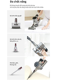 Máy hút bụi không dây Lock&lock ENV356GRY đa năng cầm tay 3 trong 1 (lau sàn, hút bụi, hút bụi giường nệm), động cơ BLDC (350W) - Hàng chính hãng