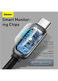 Cáp sạc nhanh Baseus C to C 100W màn led, Cáp sạc nhanh 100W Baseus Display Fast Charging Data Cable Type C to C 100W (20V/5A) - Hàng chính hãng