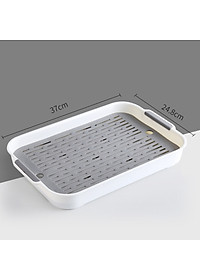 Giá Úp Cốc Nhựa Khay Nhựa Úp Ly Cốc Chén Cao Cấp ECCO, Có Rãnh Nước Tiện Dụng- Kích Thước 37x24cm Giao Màu Ngẫu Nhiên