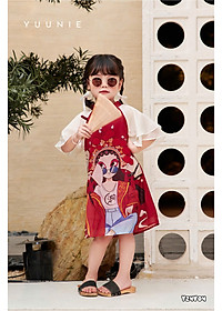 Đầm váy sườn xám áo dài cho bé gái mẫu phiền nương diện lễ tết năm mới size 9-30kg hàng thiết kế