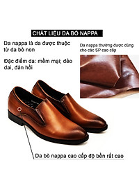 Giày lười da tăng chiều cao nam Bụi Leather G112 - Da bò Nappa cao cấp - Bảo hành 12 tháng