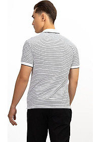 Áo Polo Nam Dệt Sọc Novelty NATMSNMCSR191043N - Trắng Sọc Đen