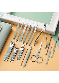 Bộ Bấm Móng Tay 16 Món Cao Cấp Nhỏ Gọn , Kìm Cắt Móng Tay Chân Làm Nail Kèm  Hộp Đựng Sang Trọng