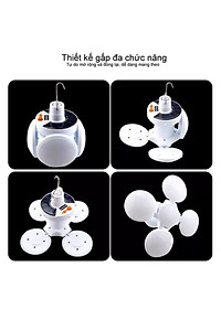 Bóng Đèn Tích Điện 40W , Năng Lượng Mặt Trời 4 Cánh ,Đèn Led Siêu Sáng ,Tiết Kiệm Điện Năng , Chống Nước - HÀNG CHÍNH HÃNG MINIIN