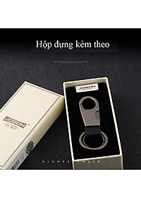 Móc chìa khóa đa năng ô tô, xe máy, gia đình thương hiệu JOBON - Thép hợp kim cao cấp - Trọng lượng: 36g - Da thật 100% - Mã: ZB-028X (màu xám) - Hàng Nhập Khẩu