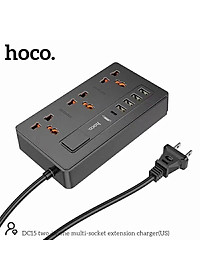 Ổ Cắm Điện Đa Năng 8IN1 ( 3 Chạc-4 Cổng usB-1TyPe C)- Bộ Cổng Chia Sạc Nhanh 18W Hoco DC15- Hàng Chính Hãng