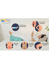 GỐI CHỐNG GIÃN TĨNH MẠCH YOROKOBI - KÍCH THƯỚC 58x48x28CM, HÀNG THƯƠNG HIỆU- MÀU NÂU HOÀNG GIA