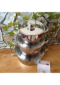 Bộ Nồi Inox 430 Bếp Từ 3 Chiếc Nắp Inox Fivestar Tặng 5 Muỗng Ăn